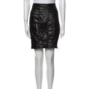 Altuzarra Skirt, black with topstitching & fringe. Large Waist 30, hips 26. WOW
